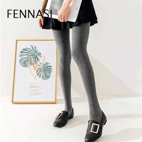 Fennasi Autumn Winter Solid Women Cotton Tights Soft Cotton Warm Tights Thick Female Erotic