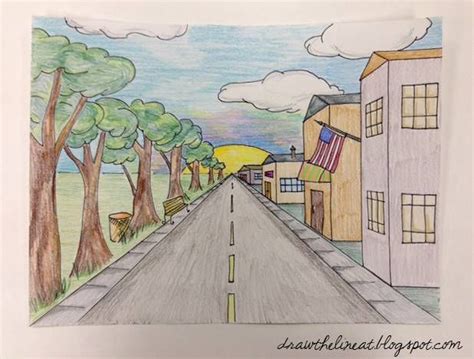 One Point Perspective Drawing For Kids Chun Nall