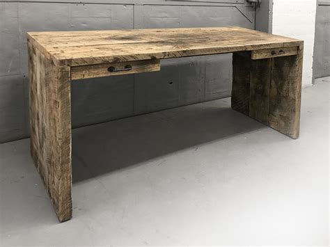 Gowanus Desk Reclaimed Wood Desk Reception Furniture Wood Desk