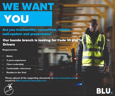 Blu By Adcorp Our Isando Branch Is Looking For Code 10