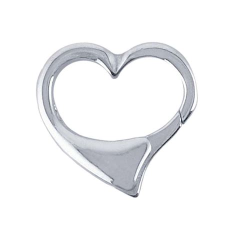 Sterling Silver Heart Push Clasp