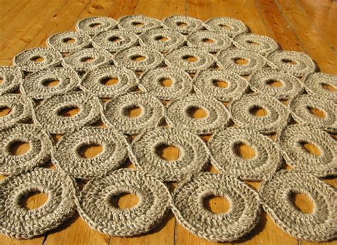 Crochet Jute Rug Hexagon 37 In 100 Naturals Materials Etsy