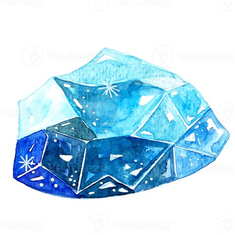 Watercolor Illustration Of A Crystal Sapphire 13392289 Png