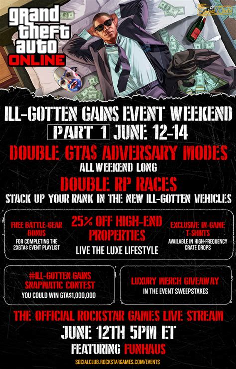 Gta 5 Online Rockstar Announces Ill Gotten Gains Event Weekend Part 1
