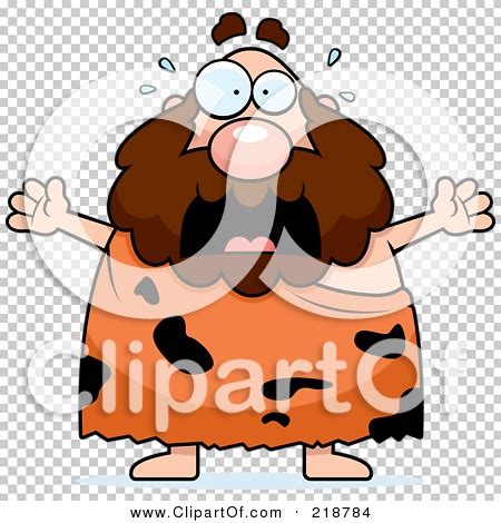 Royalty Free Rf Clipart Illustration Of A Plump Caveman Freaking Out
