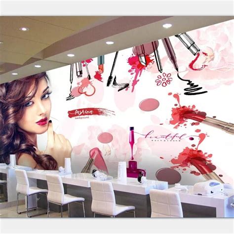 Beibehang Wallpaper Custom Personality Fashion Beauty Cosmetics Nail Shop Makeup Tooling