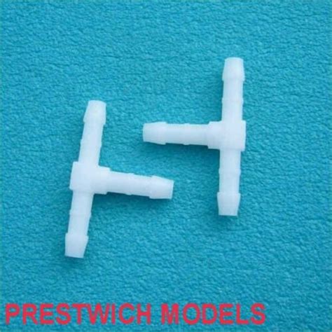 2 x nylon t piece splitters for 3mm to 4mm id silicone tubing joiners t ebay