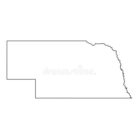 Nebraska Ne State Map Usa With Capital City Star At Lincoln Black