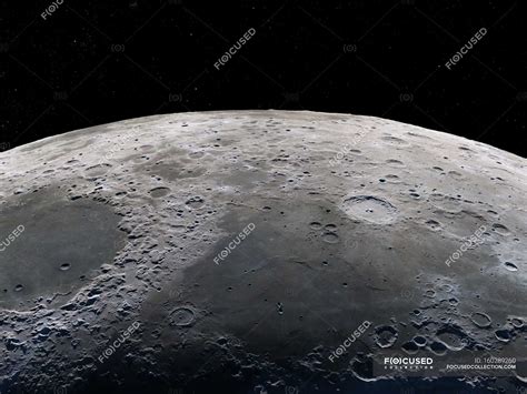 Satellite View Of Moon — Craters Artwork Stock Photo 160289260