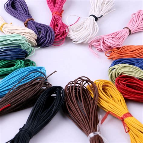 10 meters 1.5MM Waxed Leather Thread Wax Cotton Cord String Strap Necklace Rope Bead For ...