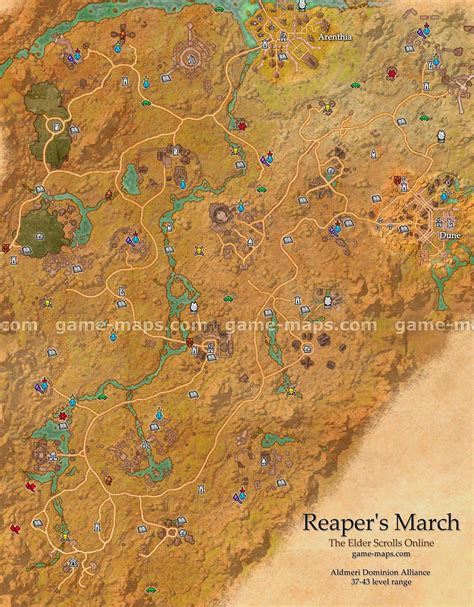 Reapers March Zone Map Arenthia Dune In This Part Of Aldmeri
