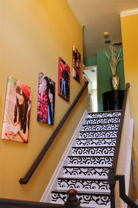 Wallpaper Staircase With Gallery Wrap Wall Art Completed