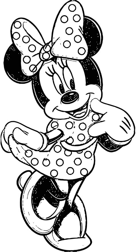Minnie Mouse Head Vector Sketch Coloring Page