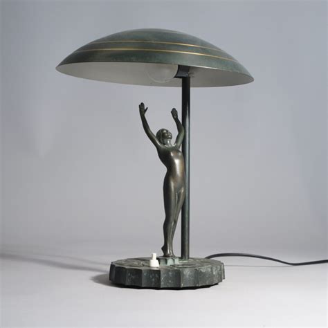 1930 s art deco desk lamp in bronze Sold Wigerdals Värld