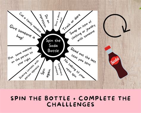 printable spin the soda bottle game for tweens and etsy australia