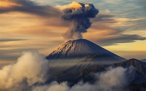 Aerial Photography Of Volcano Volcano Eruptions Mountains Nature Hd