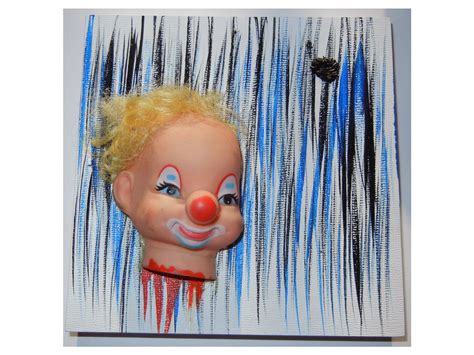 Creepy Severed Head Clown Doll Wall Original Art Via Etsy Creepy