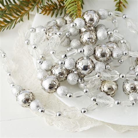 Silver And Clear Bead Garland Christmas Garlands Christmas And