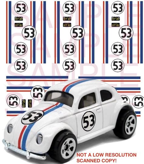 Herbie The Love Bug Water Slide 164 Scale Decal Sheet 164 26 Hot