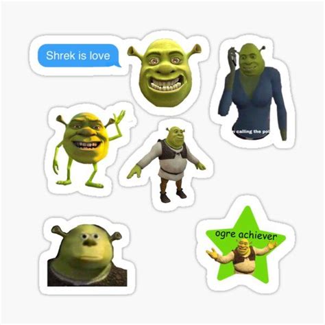 Shrek John Mulaney Meme Stickers Cool Stickers Emoji Cage The