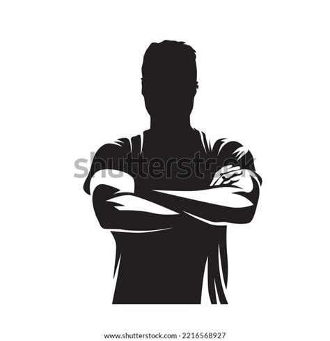 Man Folded Arms Abstract Isolated Vector Stock Vector Royalty Free