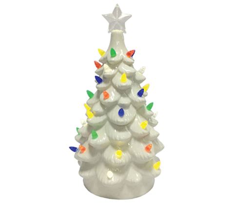 14 Led White Ceramic Tree By Santas Workshop