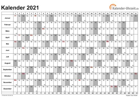 Kalender 2021 Zum Ausdrucken Kostenlos