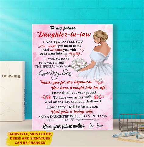 Personalized Custom Canvas To My Future Daughter In Law Future Daughter In Law Canvas Wall