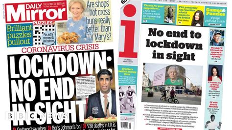 Newspaper Headlines No End To Lockdown In Sight Bbc News