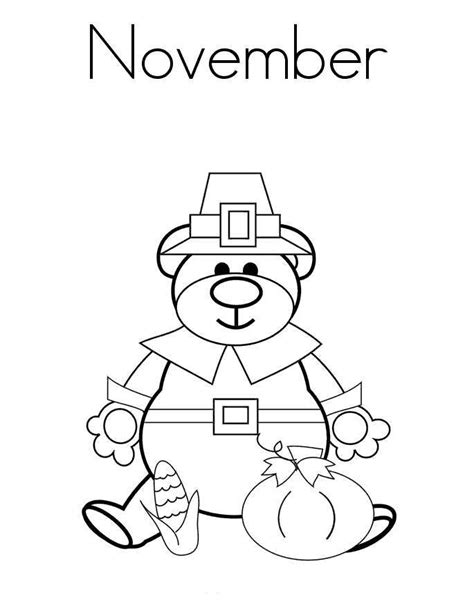 November Coloring Pages Bear Free Printable Coloring Pages