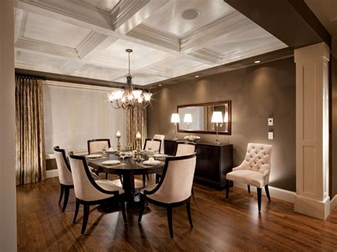 Formal dining room with coffered ceiling & elegant cream. Formal Dining Room With Coffered Ceiling & Elegant Cream ...