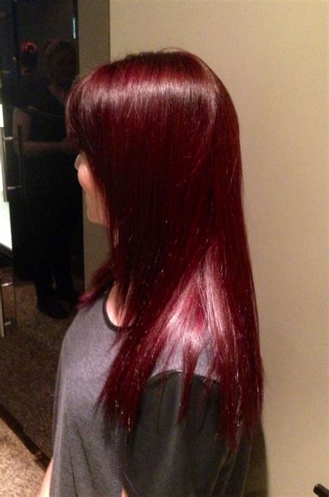 Warm blonde hair colors that suit pale skin are usually described as gold, honey, copper and caramel. Violet red shiny long hair colour | Long hair styles ...