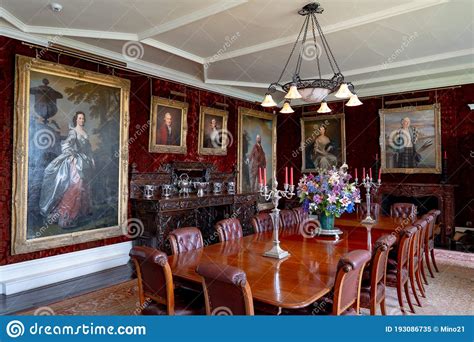 Dining Room In The Ancient Interiors Of Dunvegan Castle In Scotland