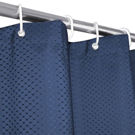 Heavy Duty Fabric Shower Curtain Set Waterproof Honeycomb Weighted Hem 12 Hooks Ebay