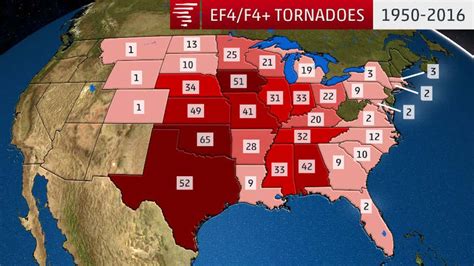 These States Have Had The Most Violent Tornadoes Since 1950 The