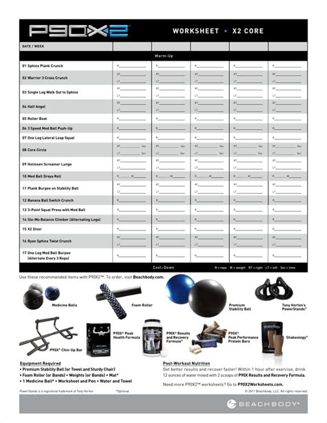 Beachbody P90x Workout Sheets And Use