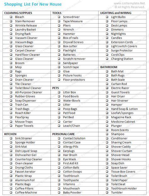 While the items on this new home grocery list add up to be a little pricey, purchasing these kitchen staples will make your future grocery shopping new home grocery list: Shopping List Template (For New House) | Shopping list ...