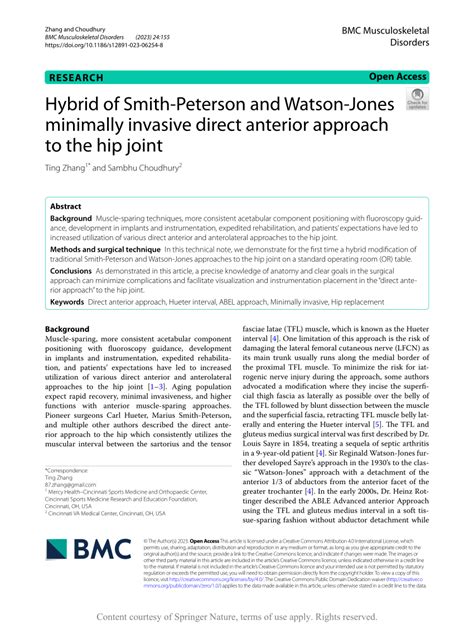 Pdf Hybrid Of Smith Peterson And Watson Jones Minimally Invasive