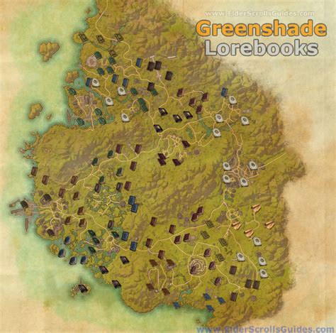 Greenshade Lorebooks Map Elder Scrolls Online Guides
