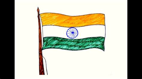 Easy National Flag Drawing For Kids Flag Drawing For Kid National