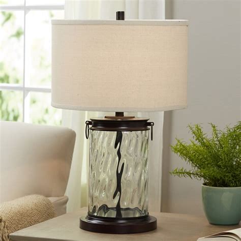 The pewter glass ball lamp with blue shade makes a pretty addition to a bedroom or living space. Laurel Foundry Modern Farmhouse Blanchard 25.5" Table Lamp ...