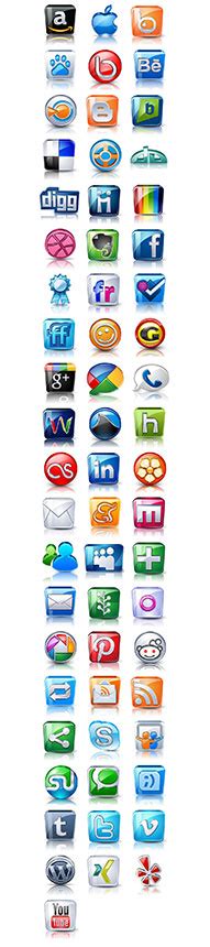 Free High Gloss Social Media Icon Pack