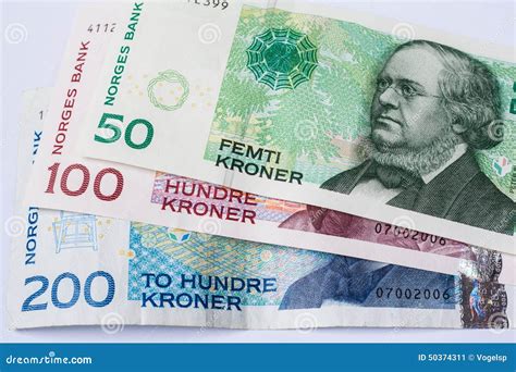 Banknotes Norwegian Krona Stock Image Image Of Deposit 50374311