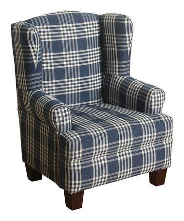 19.0 w x 27.5 h x 16.0 d. Love this Navy Plaid Anderson Kids Wingback Chair on # ...