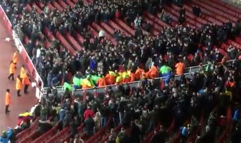 Arsenal And West Ham Fans Clash Inside Emirates Stadium After Efl Cup