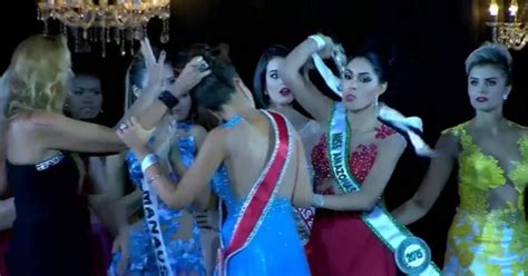 brazilian beauty queen rips crown from winner s head videos cbs news