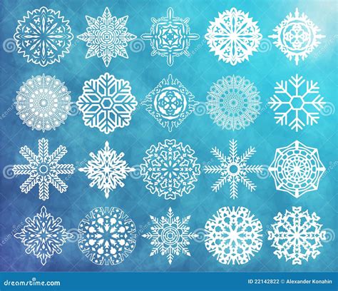 Set Of Snowflakes Stock Vector Illustration Of Form 22142822