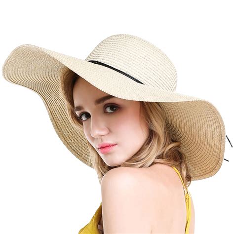 Womens Floppy Straw Hat Wide Brim Foldable Beach Cap Sun Hat For Women Upf 50 Beachwear Central