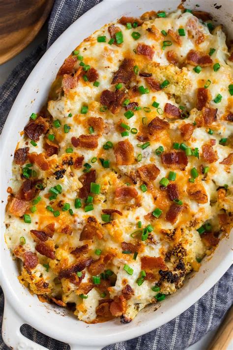 Nutritional yeast gives it a cheesy vibe without actually turning to (even more) cheese. Loaded Cauliflower Casserole with Cream Cheese and Bacon ...