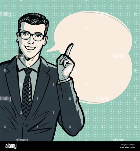 Businessman Or Man In Suit Business Concept Pop Art Retro Comic Style
